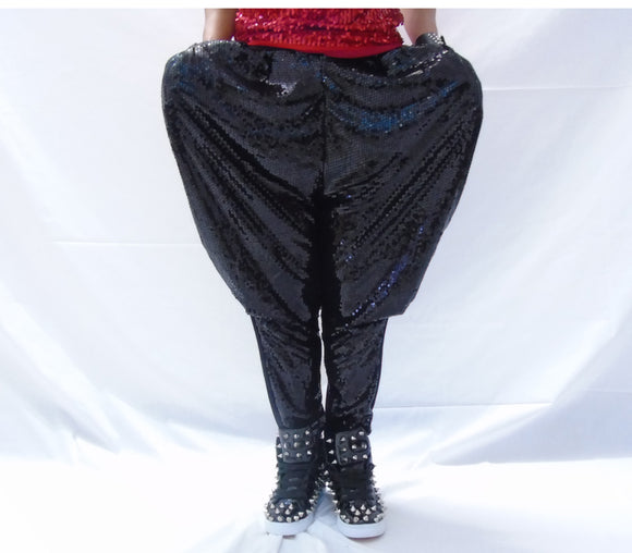 Pantalones Harem Brillantes para Cantantes y Artistas de Escenario