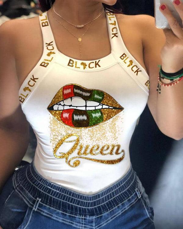 Playera Estampada Ajustada para Mujer - Diseño Europeo y Estadounidense