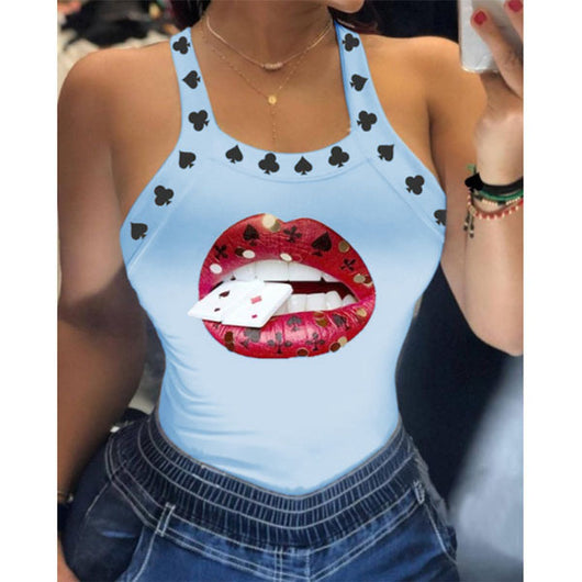 Playera Estampada Ajustada para Mujer - Diseño Europeo y Estadounidense - Image 8