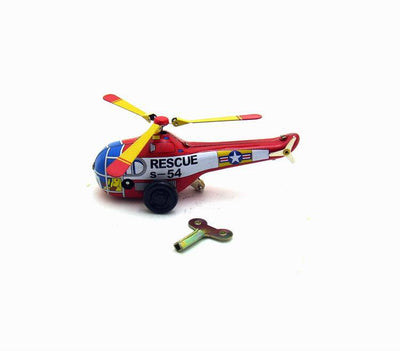 Helicóptero Retro de Hojalata - Juguete Coleccionable Vintage