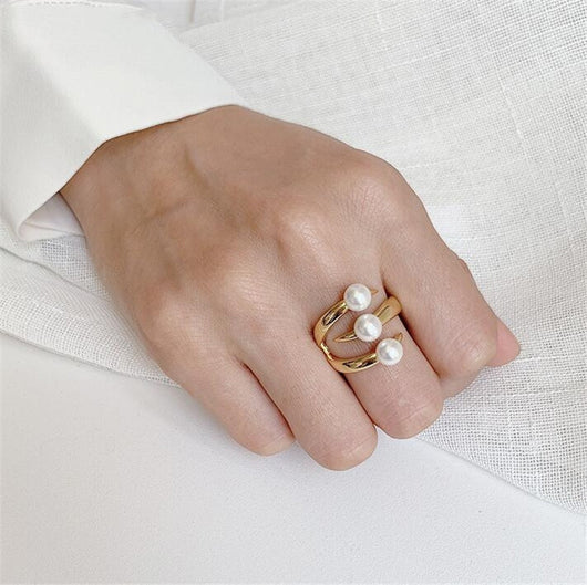 Anillo Vintage de Perla Estilo Palacio Japonés Lujo Ligero - Image 10