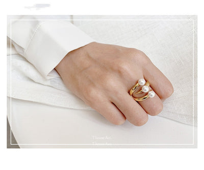 Anillo Vintage de Perla Estilo Palacio Japonés Lujo Ligero - Image 8
