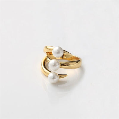 Anillo Vintage de Perla Estilo Palacio Japonés Lujo Ligero - Image 2