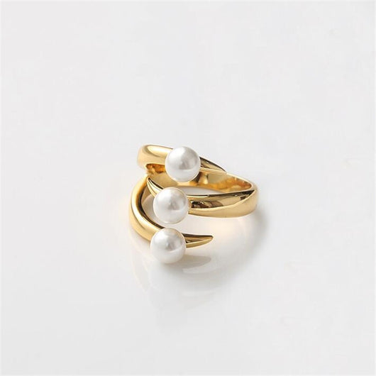 Anillo Vintage de Perla Estilo Palacio Japonés Lujo Ligero - Image 2
