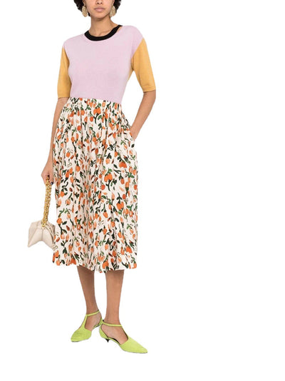 Falda Evasé Cintura Alta Elástica Midi para Mujer