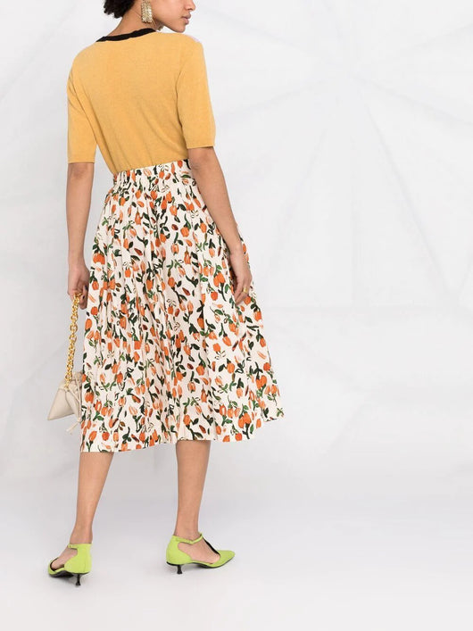 Falda Evasé Cintura Alta Elástica Midi para Mujer - Image 3