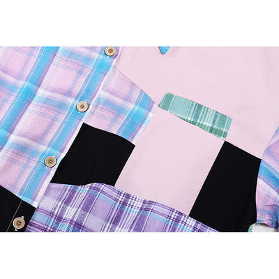 Vestido Camisa Cuadros Manga Corta - Image 8