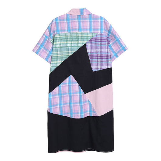 Vestido Camisa Cuadros Manga Corta - Image 3