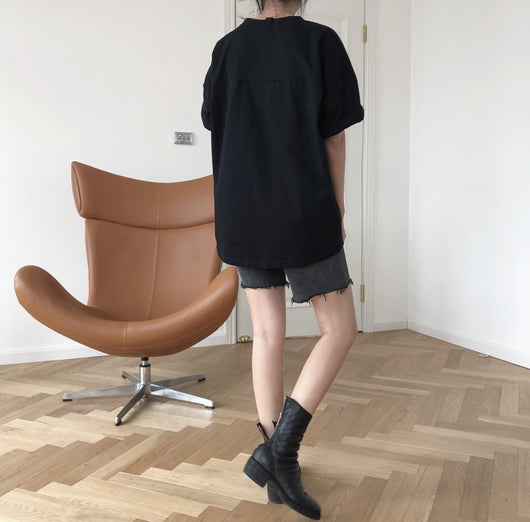 Blusa Básica Suelta de Cuello Redondo - Camiseta Fresca de Manga Corta - Image 8