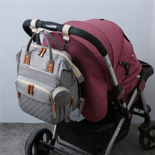 Mochila Mamá 2 en 1 con Cuna Plegable y Gancho para Carrito