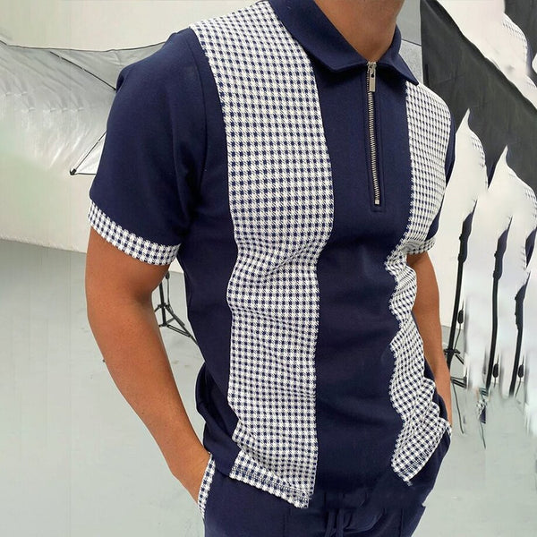 Polo con Cierre y Bloques de Color para Hombre