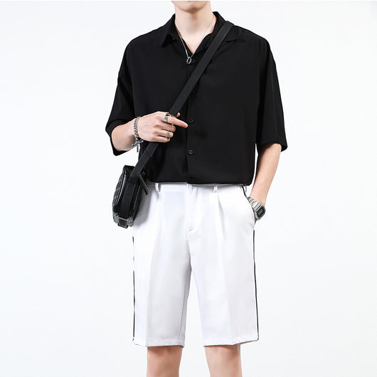 Conjunto Casual Hong Kong - Camisa Manga Corta y Pantalones Bermuda Holgados - Image 11