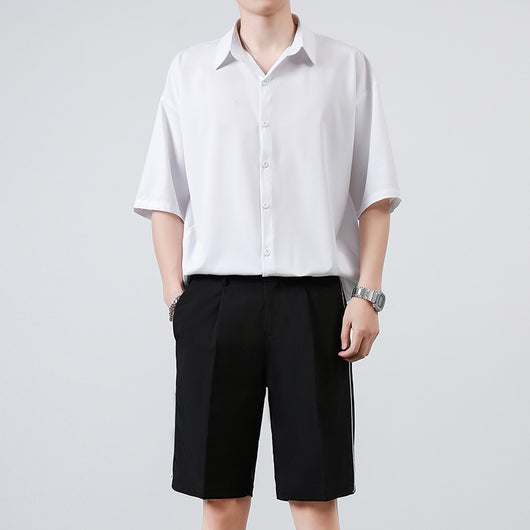 Conjunto Casual Hong Kong - Camisa Manga Corta y Pantalones Bermuda Holgados - Image 8