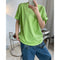 Camiseta Verde Frutal de Verano Cuello Redondo Manga Corta