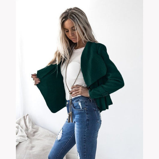 Abrigo de Lana Irregular Otoño-Invierno para Mujer - Diseño Europeo Trendy - Image 6