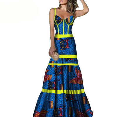 Vestido Largo con Tirantes Estampado Africano - Image 6