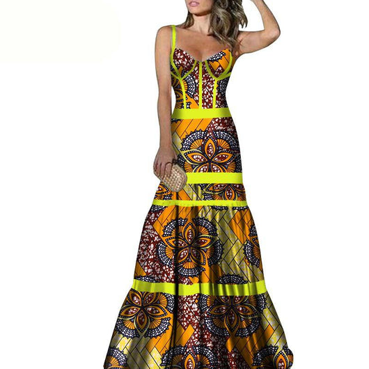 Vestido Largo con Tirantes Estampado Africano - Image 8