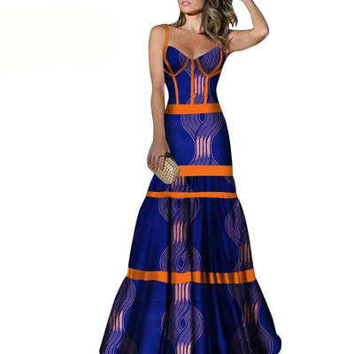 Vestido Largo con Tirantes Estampado Africano - Image 10