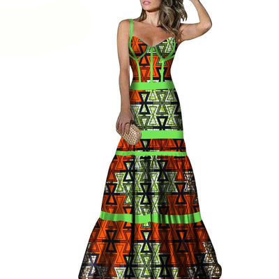 Vestido Largo con Tirantes Estampado Africano - Image 11