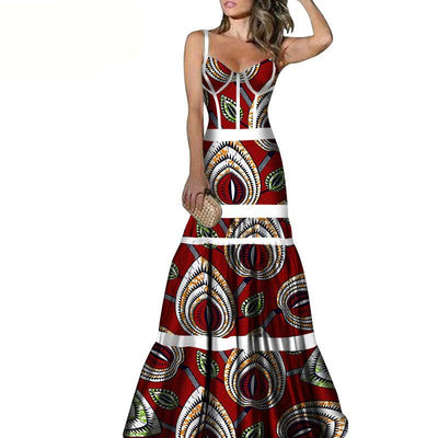 Vestido Largo con Tirantes Estampado Africano - Image 7