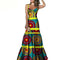 Vestido Largo con Tirantes Estampado Africano