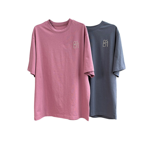 Camiseta Deportiva Casual con Cuello Redondo, Abalorios y Hombros Sueltos - Image 6