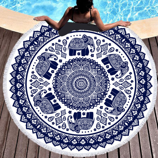 Toalla de Playa Redonda Microfibra Estampado Digital Tie-Dye - Image 7