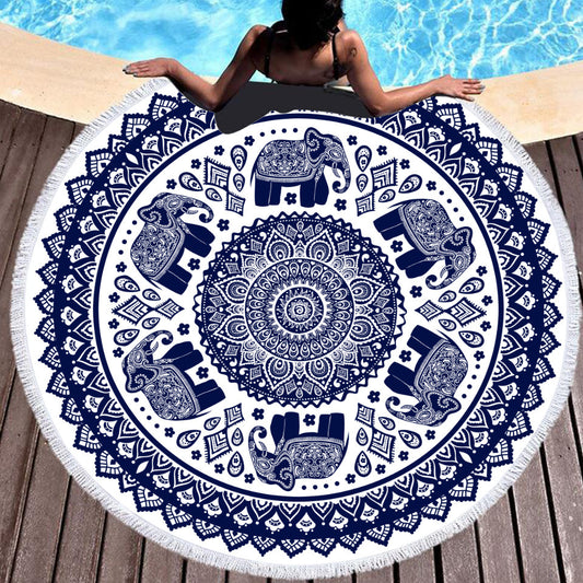 Toalla de Playa Redonda Microfibra Estampado Digital Tie-Dye - Image 2