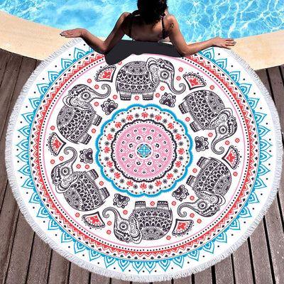 Toalla de Playa Redonda Microfibra Estampado Digital Tie-Dye - Image 5