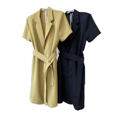 Jumpsuit Elegante de Piernas Anchas con Cuello Solapa y Cintura Ajustable - Image 2