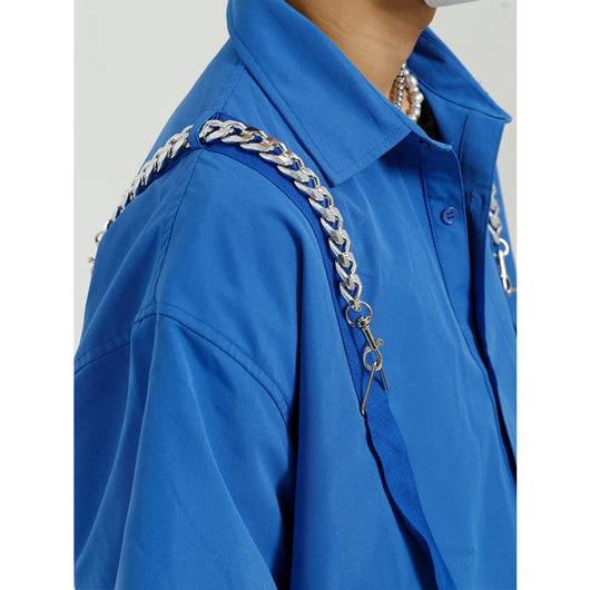 Camisa Manga Corta Diseño Tendencia con Cadena - Estilo Moderno para Hombre - Image 12