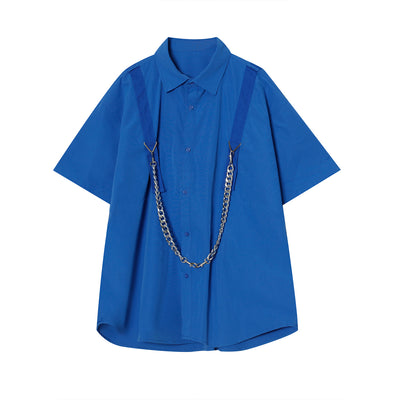 Camisa Manga Corta Diseño Tendencia con Cadena - Estilo Moderno para Hombre - Image 5