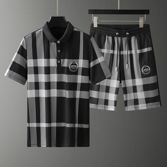 Conjunto Casual de Verano con Camiseta Rayada y Shorts - Estilo Europeo Moderno