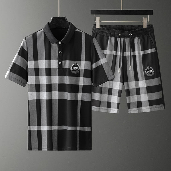 Conjunto Casual de Verano con Camiseta Rayada y Shorts - Estilo Europeo Moderno