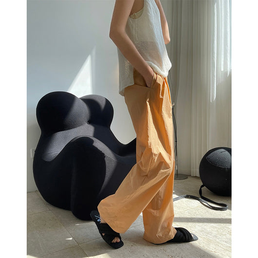 Pantalón Ancho Cómodo de Cintura Alta Estilo Coreano Transpirable y Ligero - Image 8