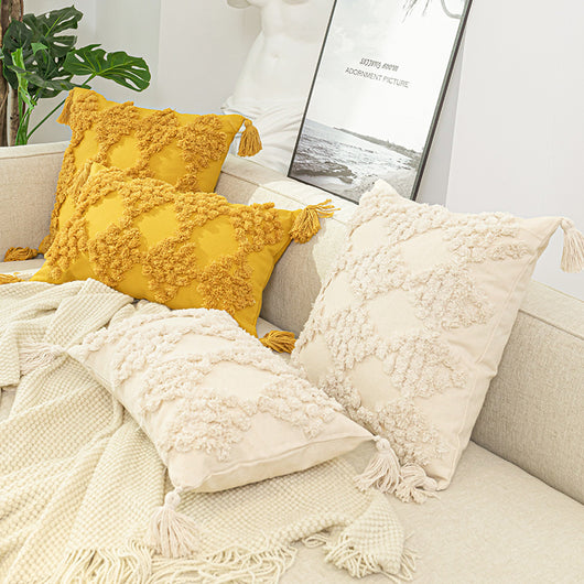 Almohada Decorativa Acolchada con Borlas para Sofá - Image 7