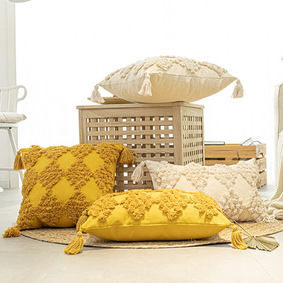 Almohada Decorativa Acolchada con Borlas para Sofá - Image 5