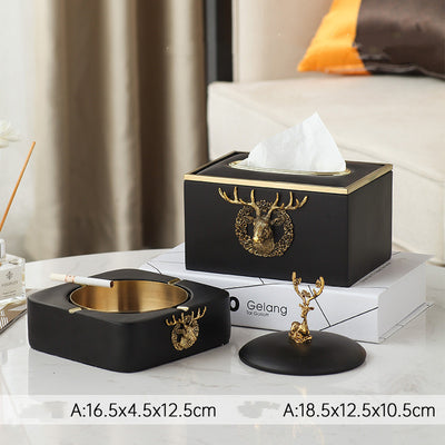 Cenicero Decorativo Nórdico con Tapa - Diseño Ciervo para Sala de Estar - Image 23