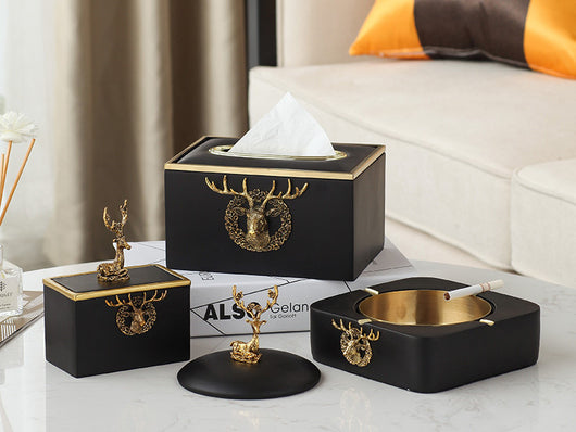 Cenicero Decorativo Nórdico con Tapa - Diseño Ciervo para Sala de Estar - Image 27