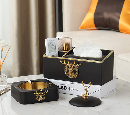 Cenicero Decorativo Nórdico con Tapa - Diseño Ciervo para Sala de Estar - Image 35