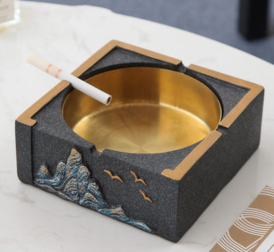 Cenicero Decorativo Nórdico con Tapa - Diseño Ciervo para Sala de Estar - Image 30