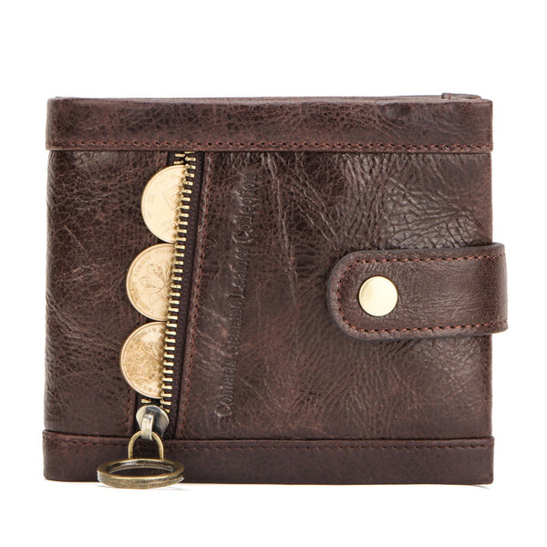 Billetera de Cuero para Hombre con Protección RFID - Diseño Europeo Moderno