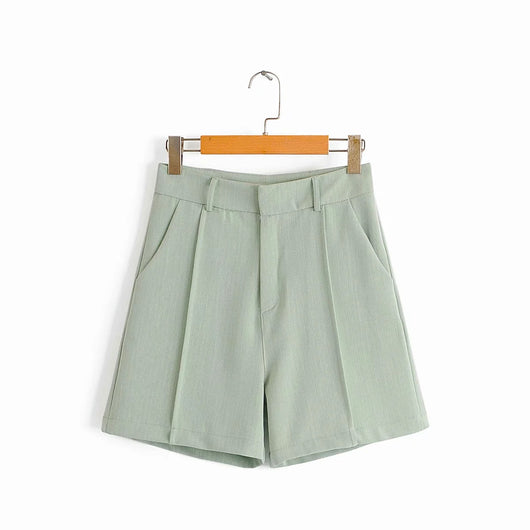 Shorts Rectos de Talle Alto con Cierre - Image 3