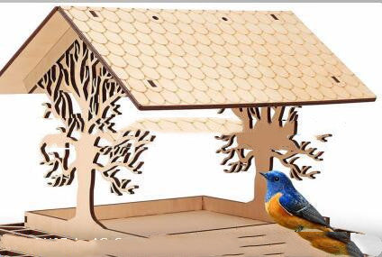 Wooden Bird Feeder - Hanging Garden Decoration