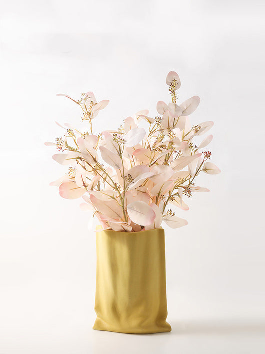 Jarrón Decorativo de Flores Secas con Acabado Plateado Electrochapado - Image 10