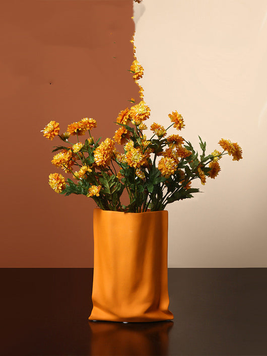 Jarrón Decorativo de Flores Secas con Acabado Plateado Electrochapado - Image 14