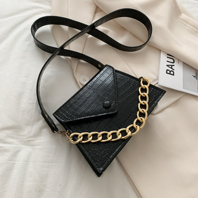 Bolso Bandolera Cuadrado Minimalista con Cadena Ajustable - Image 4