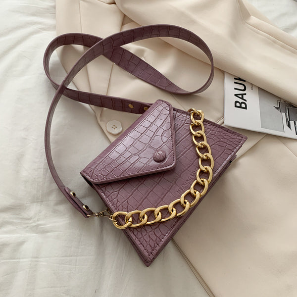 Bolso Bandolera Cuadrado Minimalista con Cadena Ajustable
