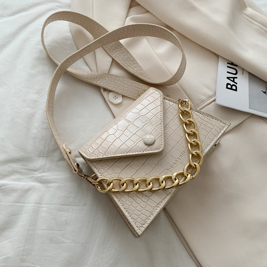 Bolso Bandolera Cuadrado Minimalista con Cadena Ajustable - Image 3