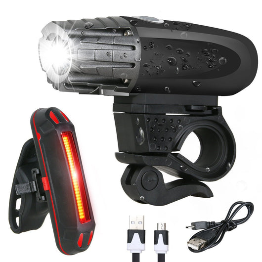 Kit de Luces LED para Bicicleta - Faro Delantero y Luz Trasera Recargables por USB - Image 3